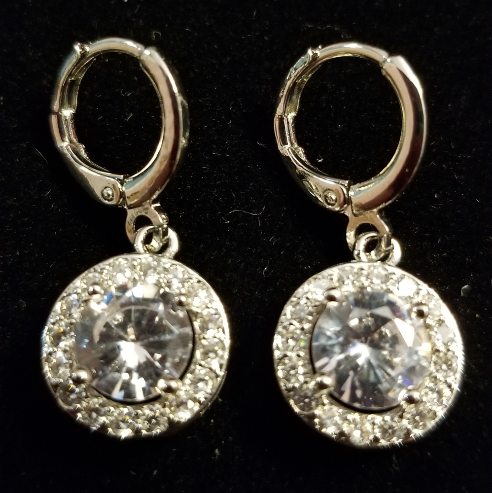 2 Carat AAA C.Z .925 Sterling Silver Earrings